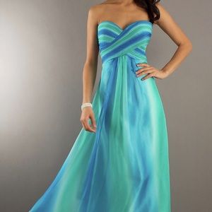 la femme green & blue dress. Size 4. Worn once